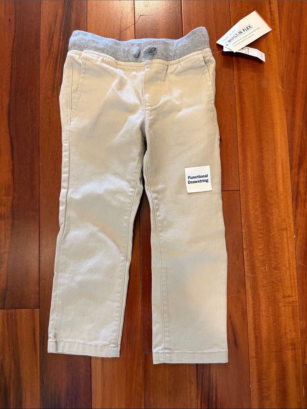 Old Navy Beige Kids Pull-On Pants with Gray Waistband